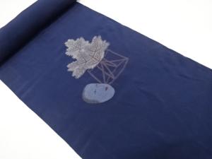 アンティーク　能道具模様織り出し　漆羽織洗い張り